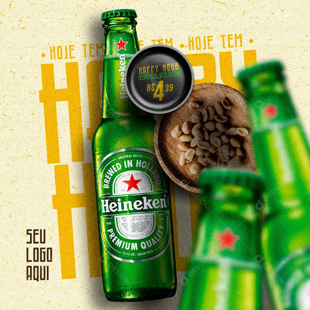 Post Feed Distribuidora Cerveja Heineken Social Media Psd Edit Vel