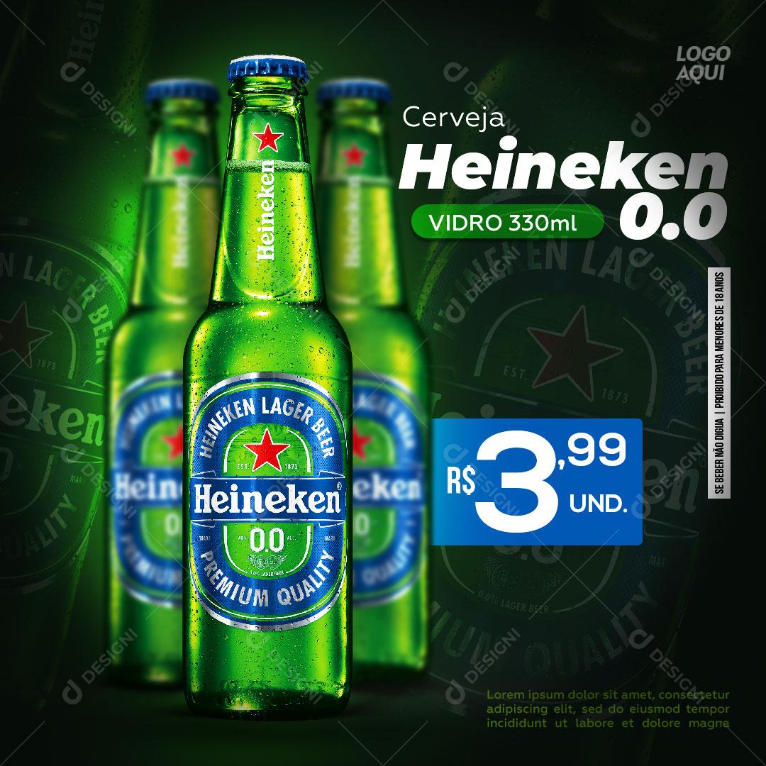 Post Feed Distribuidora Bebida Cerveja Heineken Social Media Psd