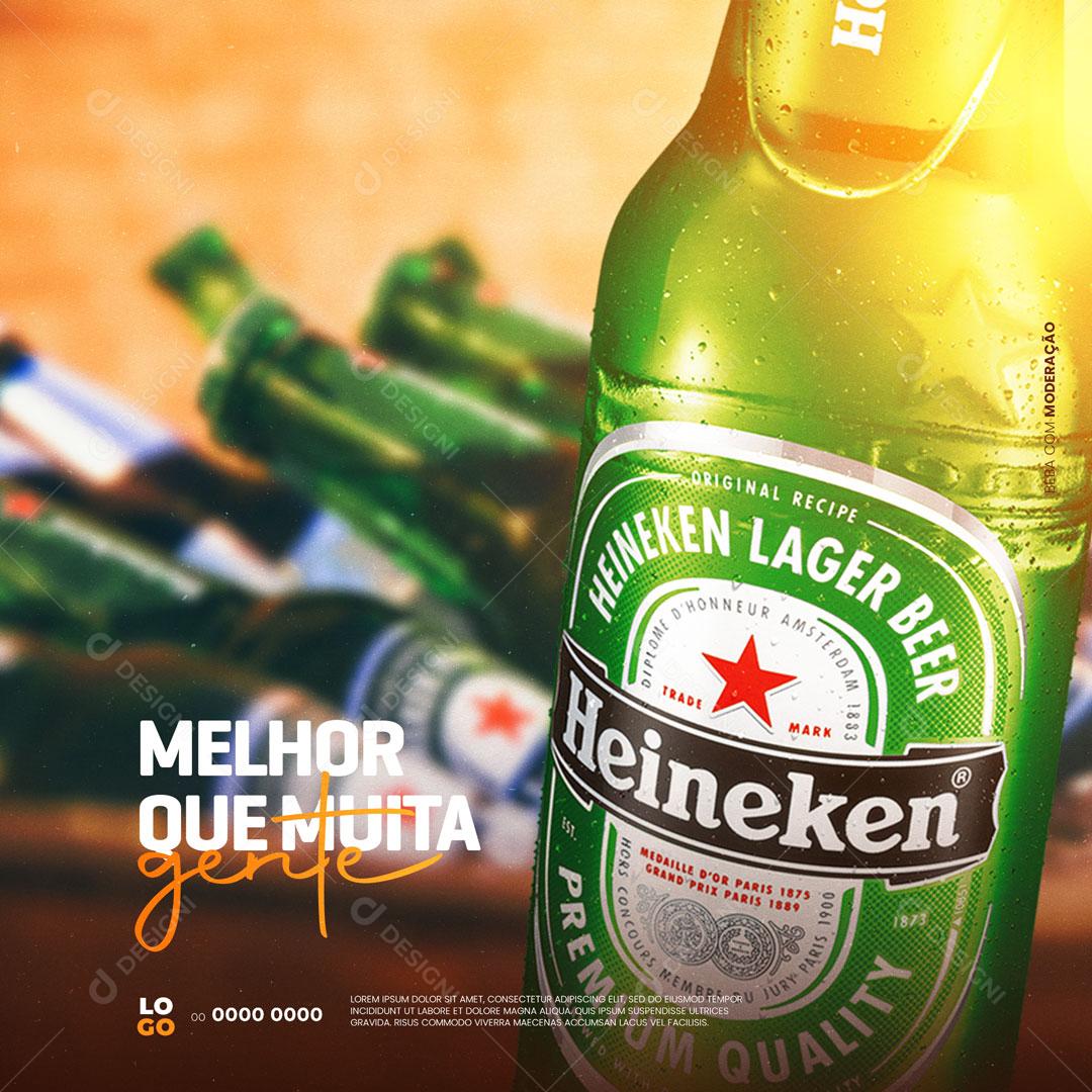 Post Bebidas Cerveja Gelada Heineken Social Media PSD Editável