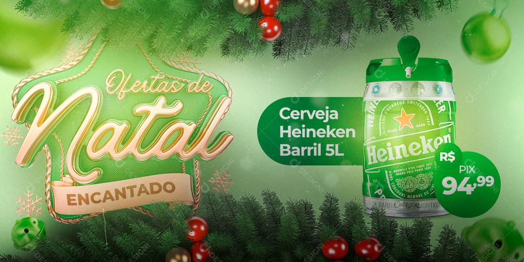 Banner Ofertas De Natal Cerveja Heineken Barril L Pix Social