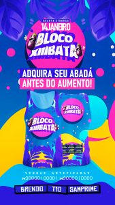 Social Media Flyer Story Bloco Xiiibata Adquira Seu Abad Psd Edit Vel