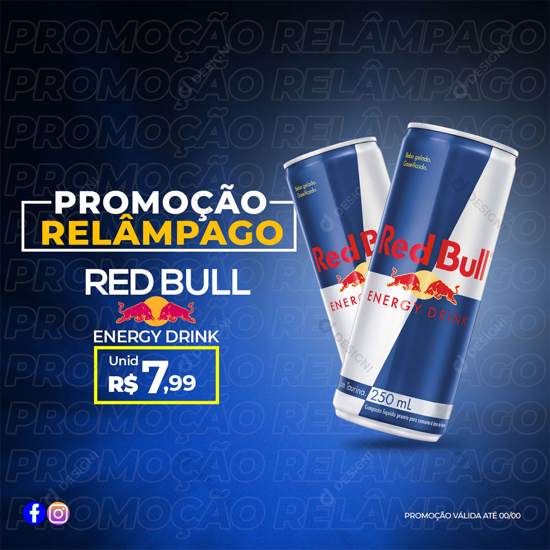Promocao Relampago Red Bull Social Media Psd Editavel Download Designi