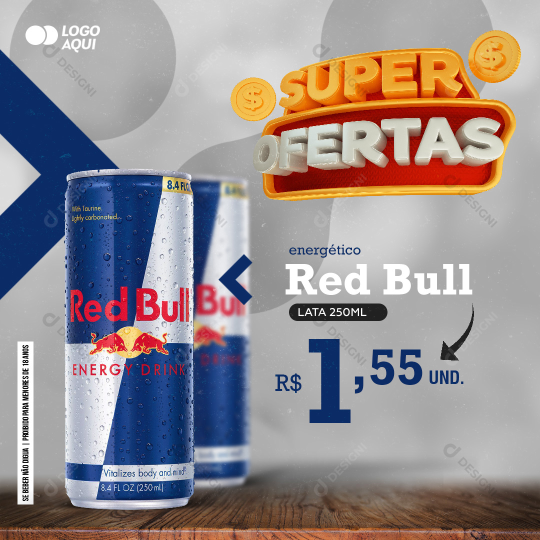 Super Ofertas Energetico Red Bull Garrafa Psd Editavel Download Designi