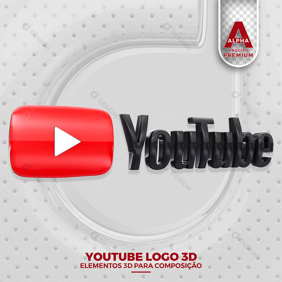 Free PSD | Youtube logo icon isolated 3d render illustration