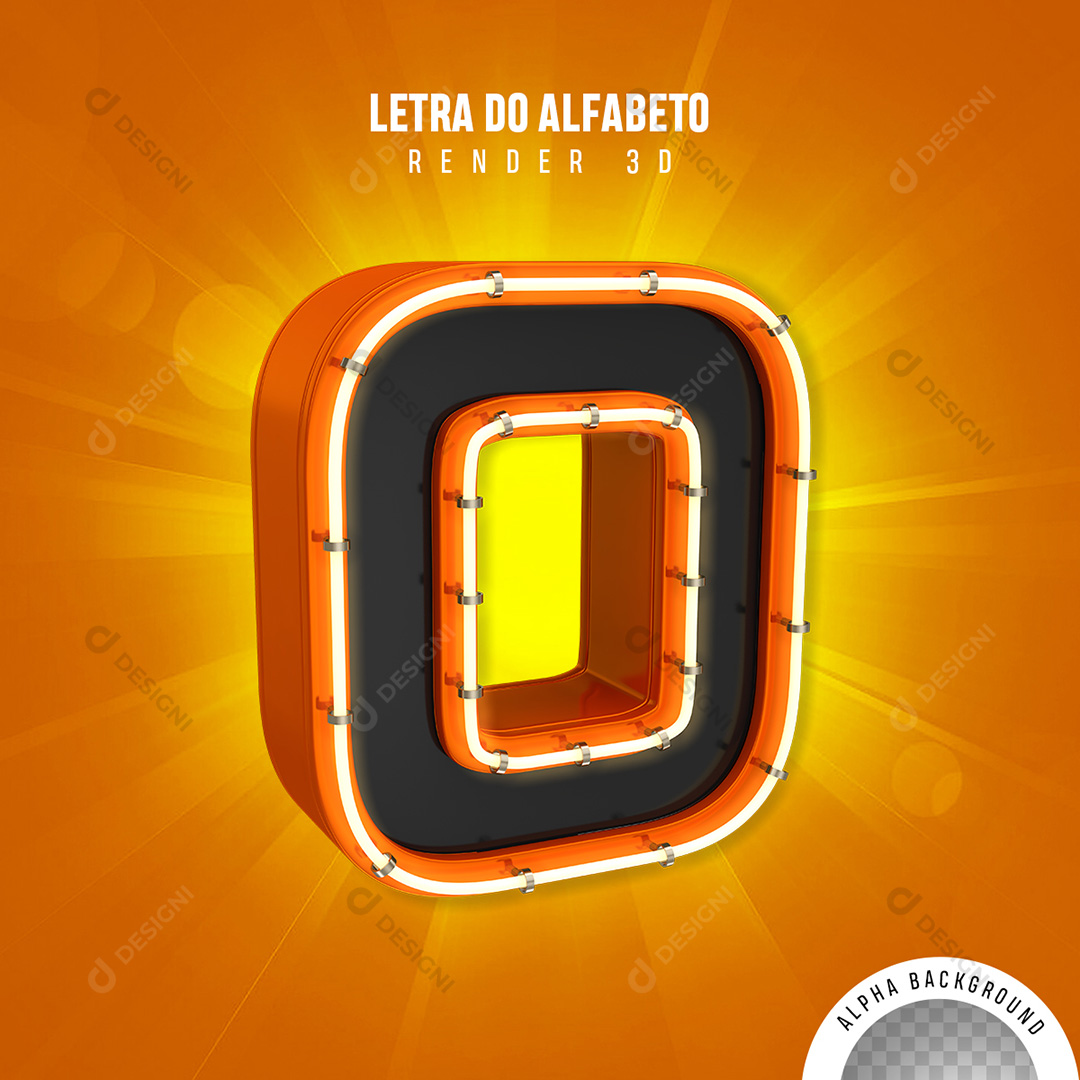 Letra O Alfabeto Elementos 3D PNG Transparente Sem Fundo [download] -  Designi