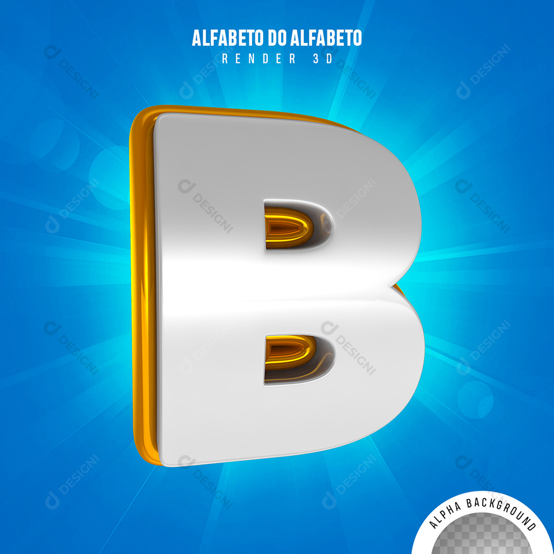 Letra B Alfabeto Elementos 3D PNG Transparente Sem Fundo [download] -  Designi