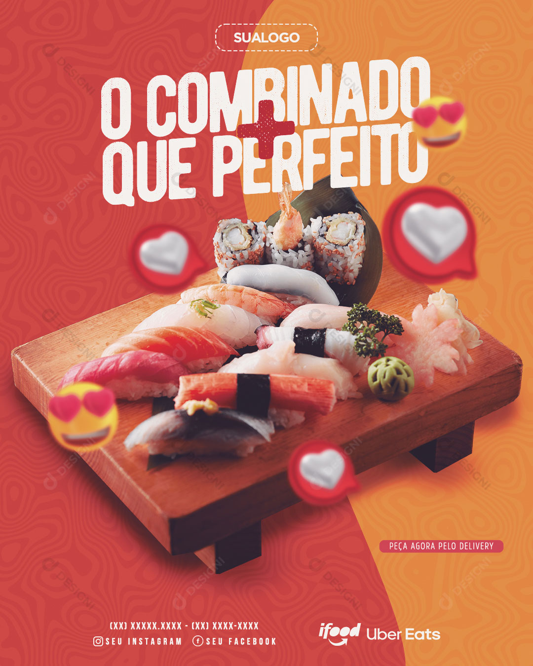 Comida Japonesa o Combinado Perfeito Social Media PSD Editável [download] -  Designi