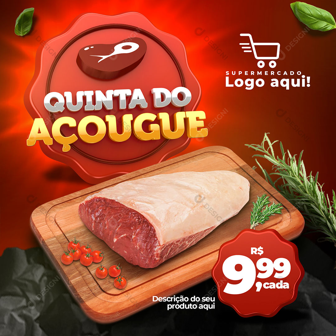 Post Quinta Do Açougue Produto Carne Social Media Psd Editável Download Designi 4827