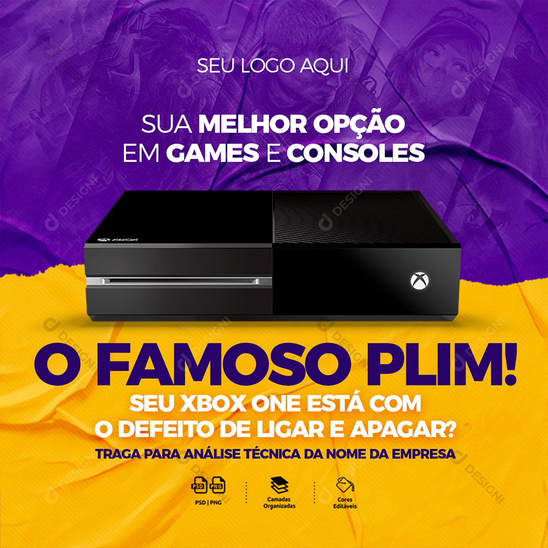 Sua Melhor Opção em Games e Consoles Assistência Técnica  Social Media PSD Editável