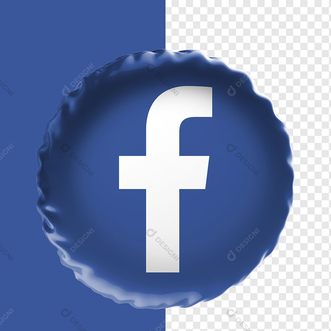 Ícone 3D Facebook Para Composição PNG Transparente Sem Fundo