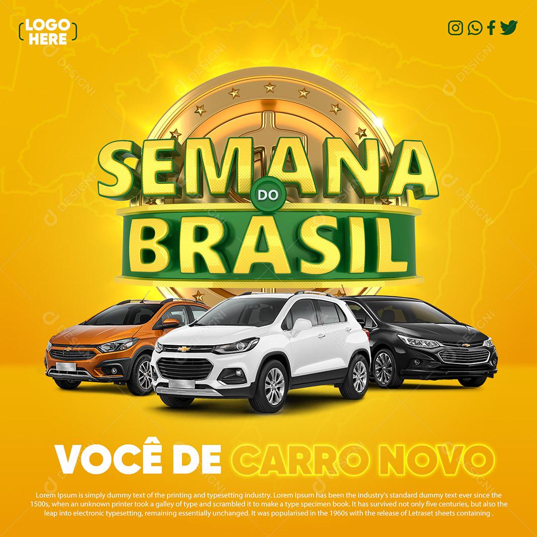 Post Feed Semana do Brasil You in a New Car Social Media Editable PSD