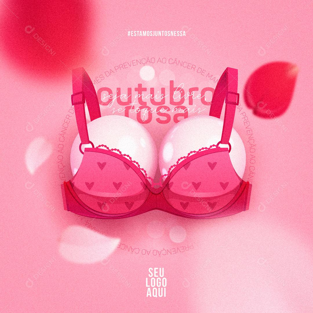 Post Feed Outubro Rosa O Mês da Prevenção Social Media PSD Editável