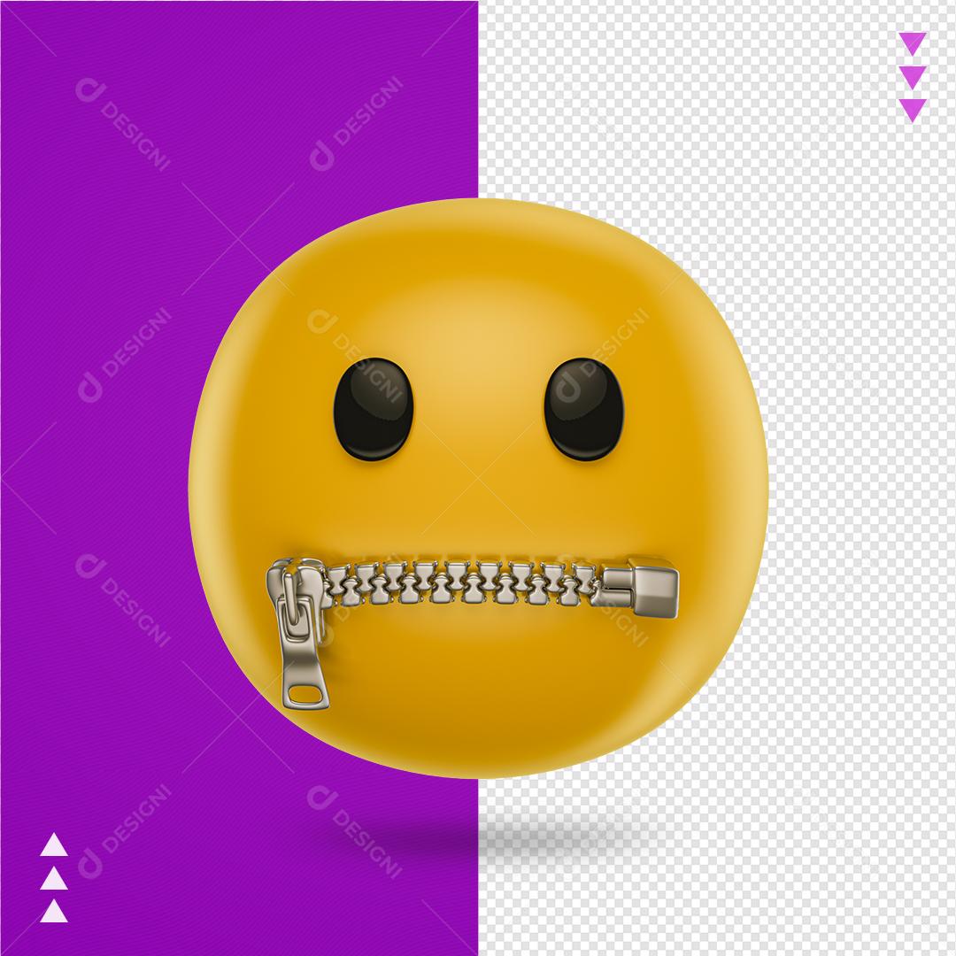 Emoji De Boca De zíper Elemento D Para Composição PNG Transparente download Designi