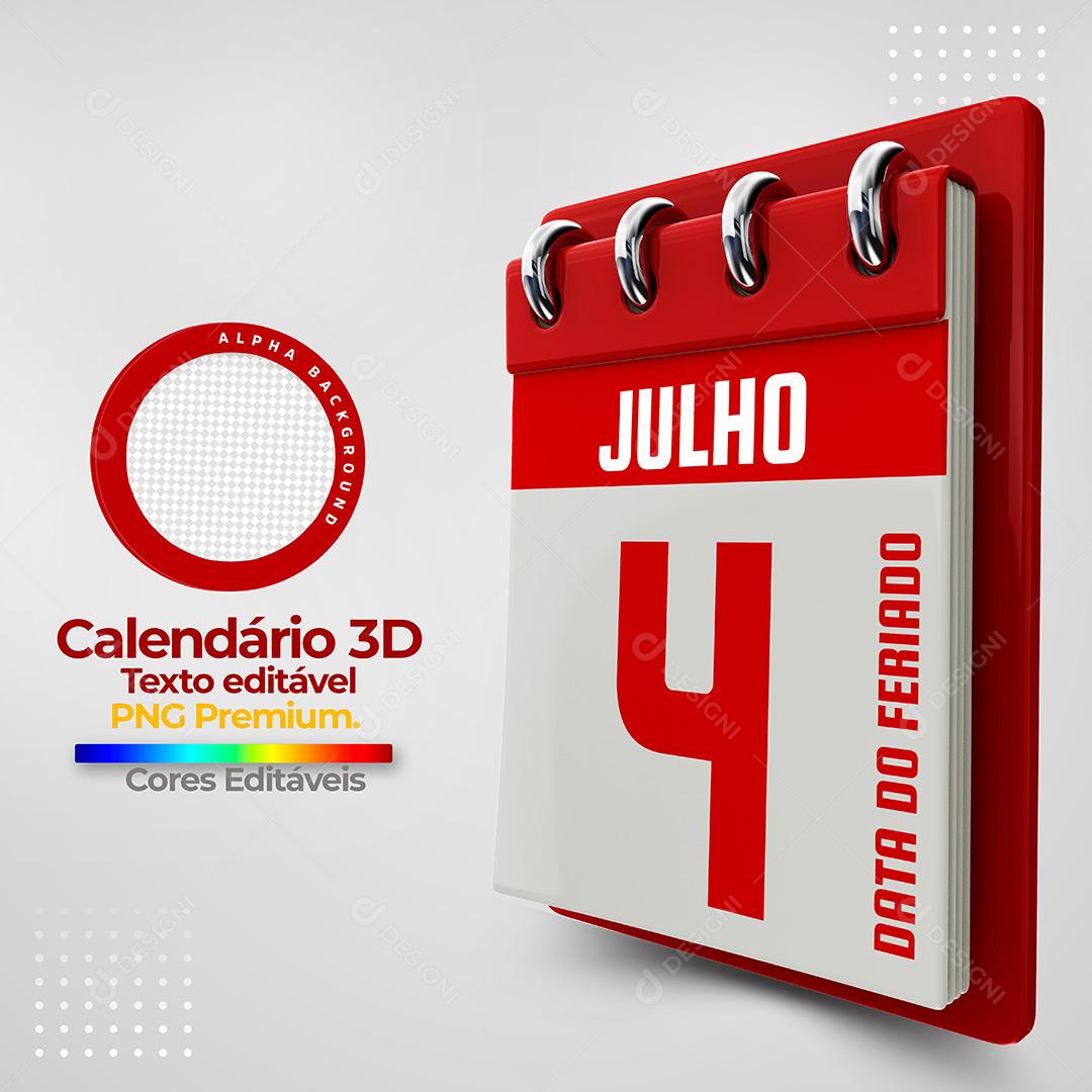 Calendario 3d png