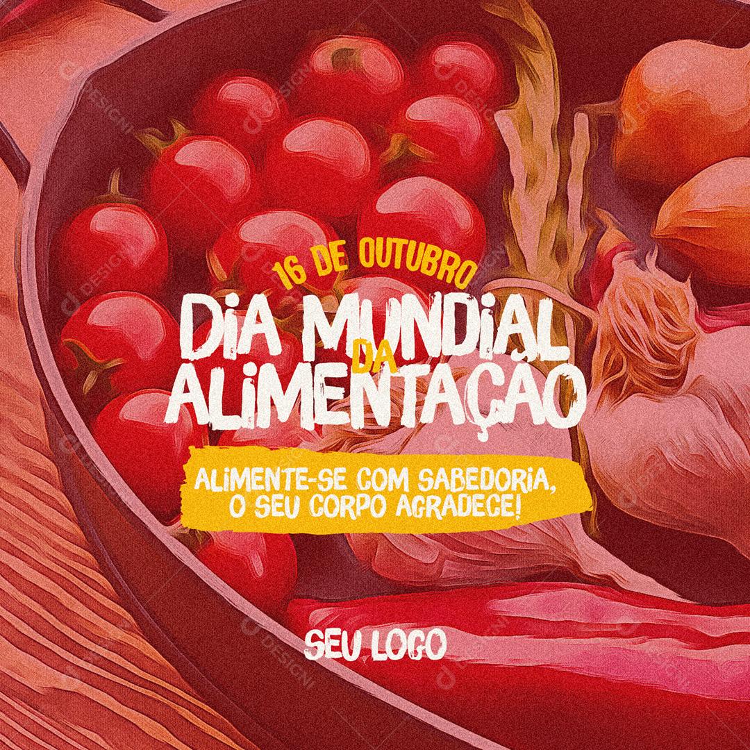 Dia Mundial da Alimentação 16 de Outubro  Social Media PSD Editável