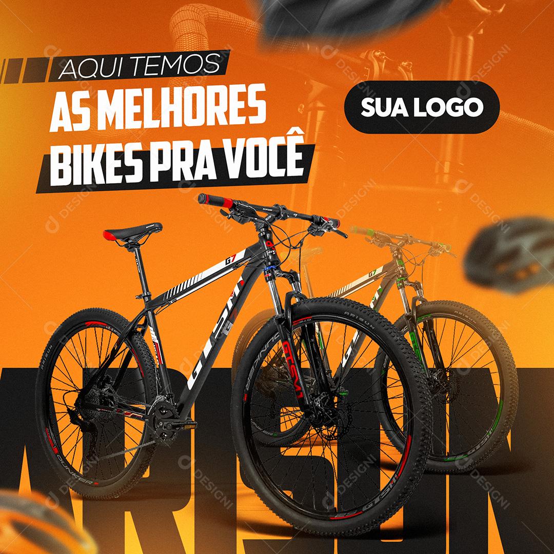 Publicação criativa do instagram de venda de bicicleta e design de
