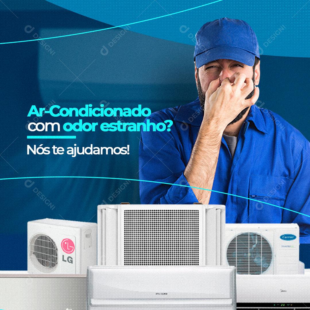 Air Conditioning Social Media Strange Odor We Help You PSD Editable