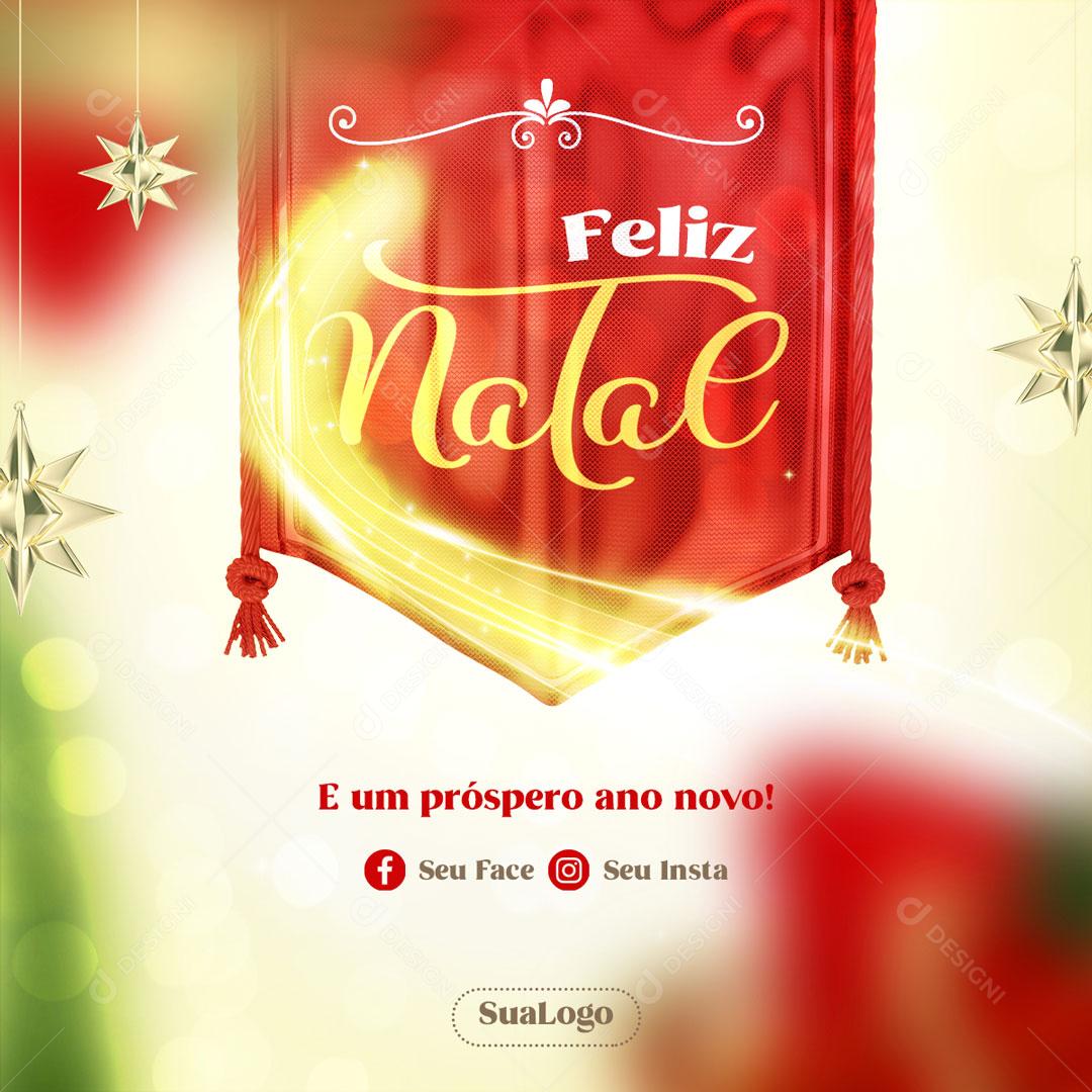 Feliz Natal E Um Feliz Ano Novo Social Media PSD Editável