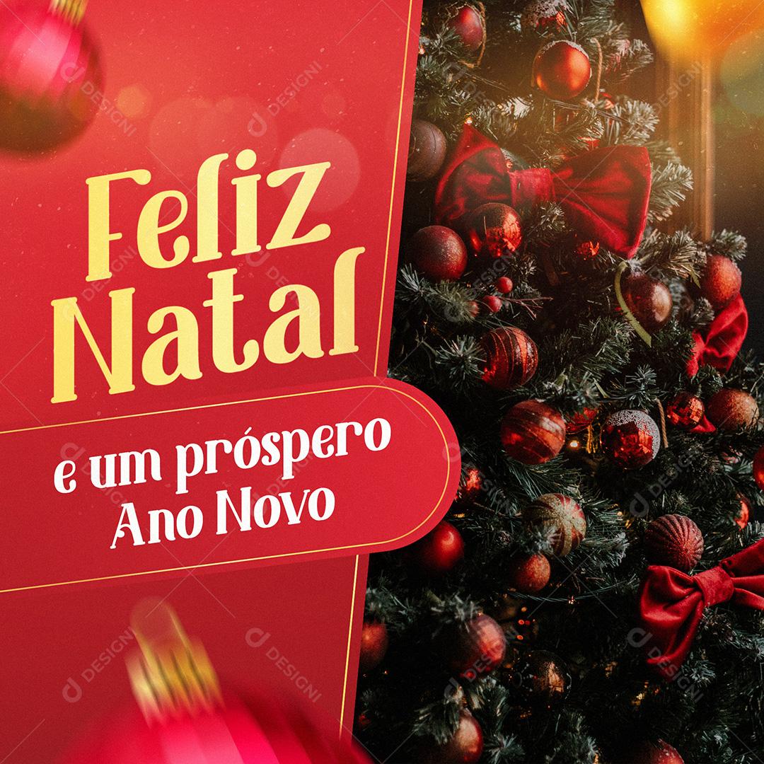 Post Feliz Natal E Um Próspero Ano Novo Social Media PSD Editável
