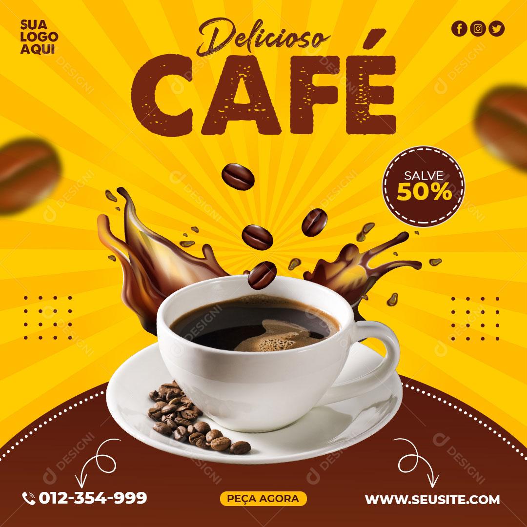 Post Feed Cafeteria Melhor Café Quente PSD Editável [download] - Designi