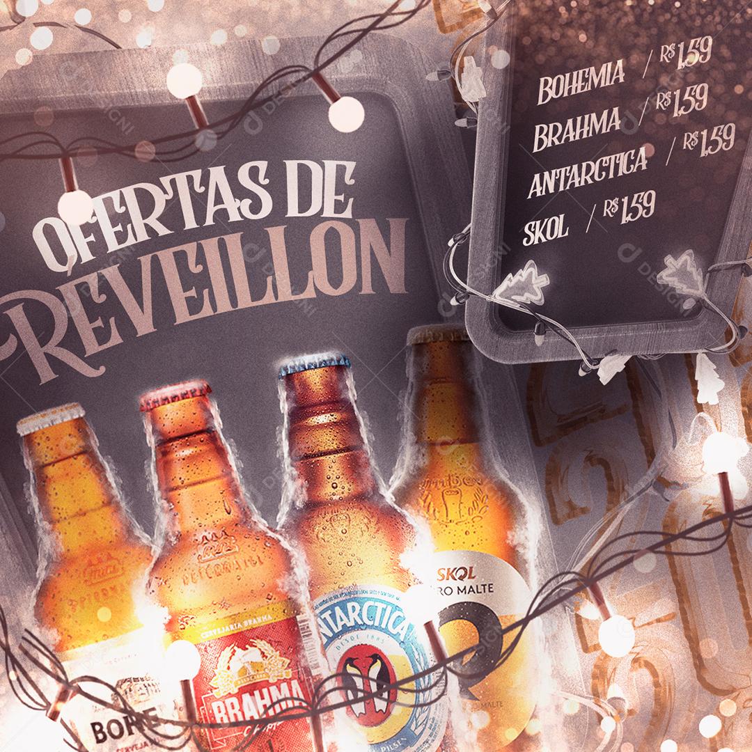 Social Media Bebidas Ofertas De Reveillon PSD Editável