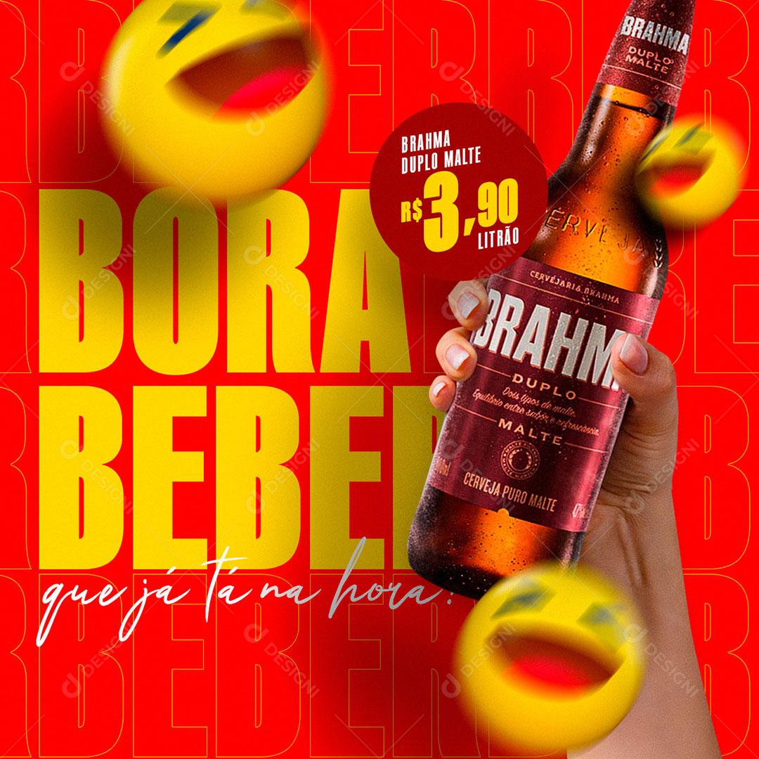 Post Cerveja Bora Beber Social Media PSD Editável