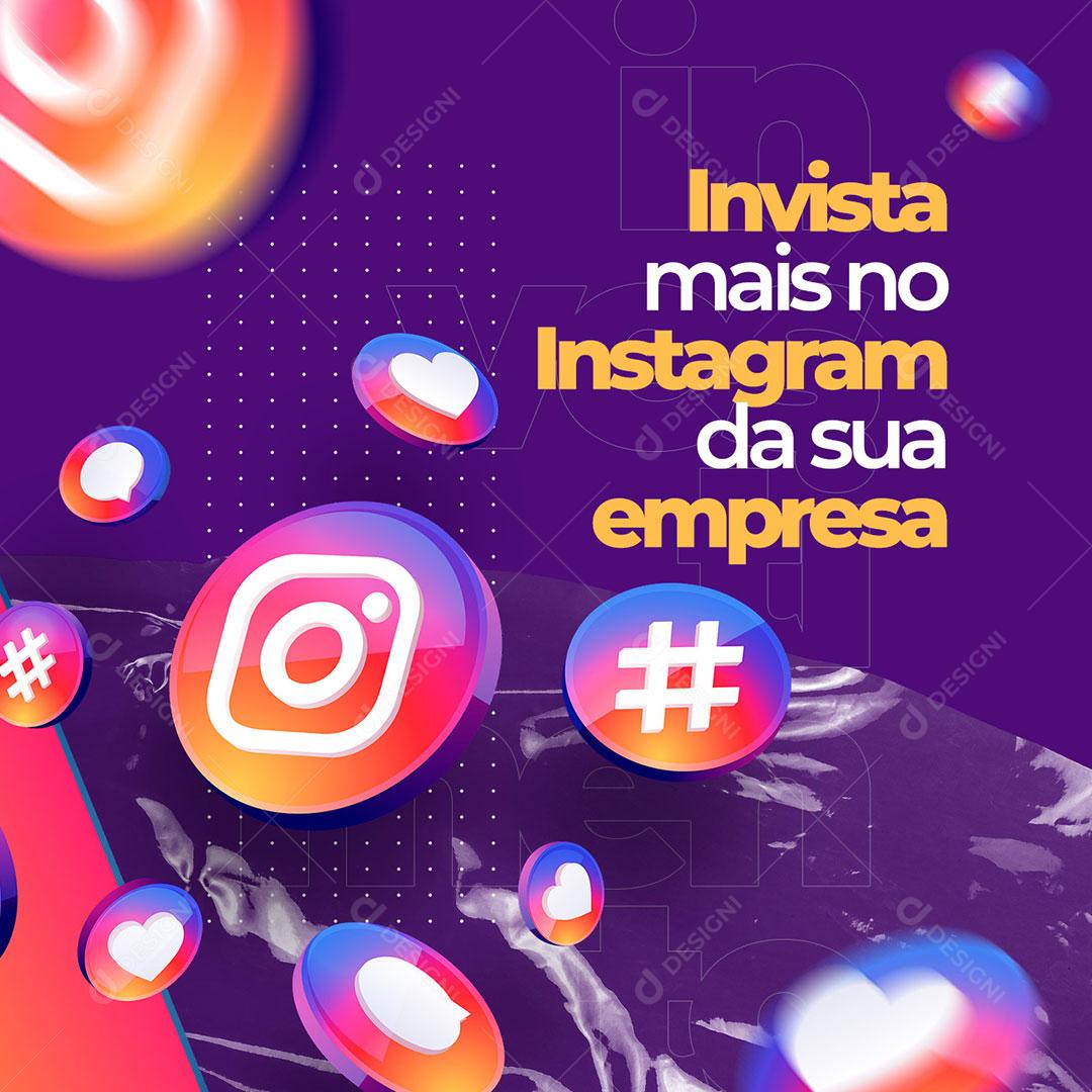 Social Media Marketing Digital Invista Mais No Instagram PSD Edtável