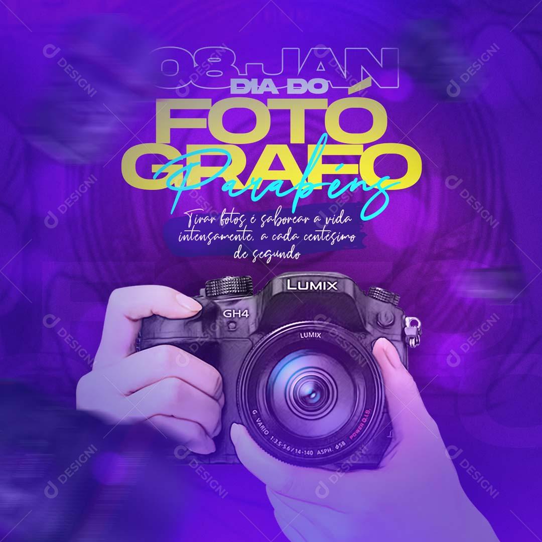 Dia do Fotógrafo 8 de Janeiro Social Media PSD Editável