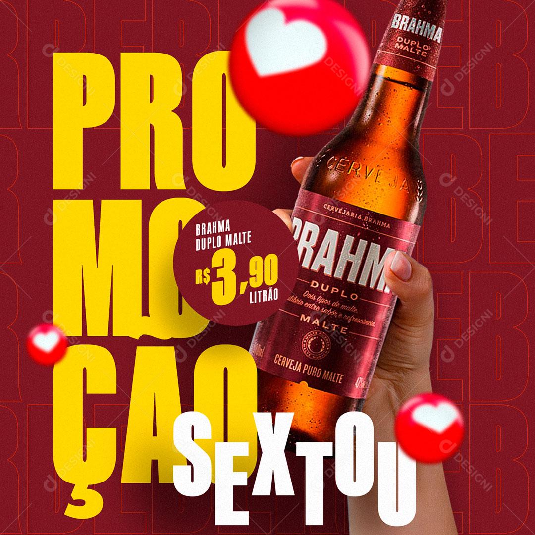 Social Media Sextou Promoção Cerveja Brahma PSD Editável