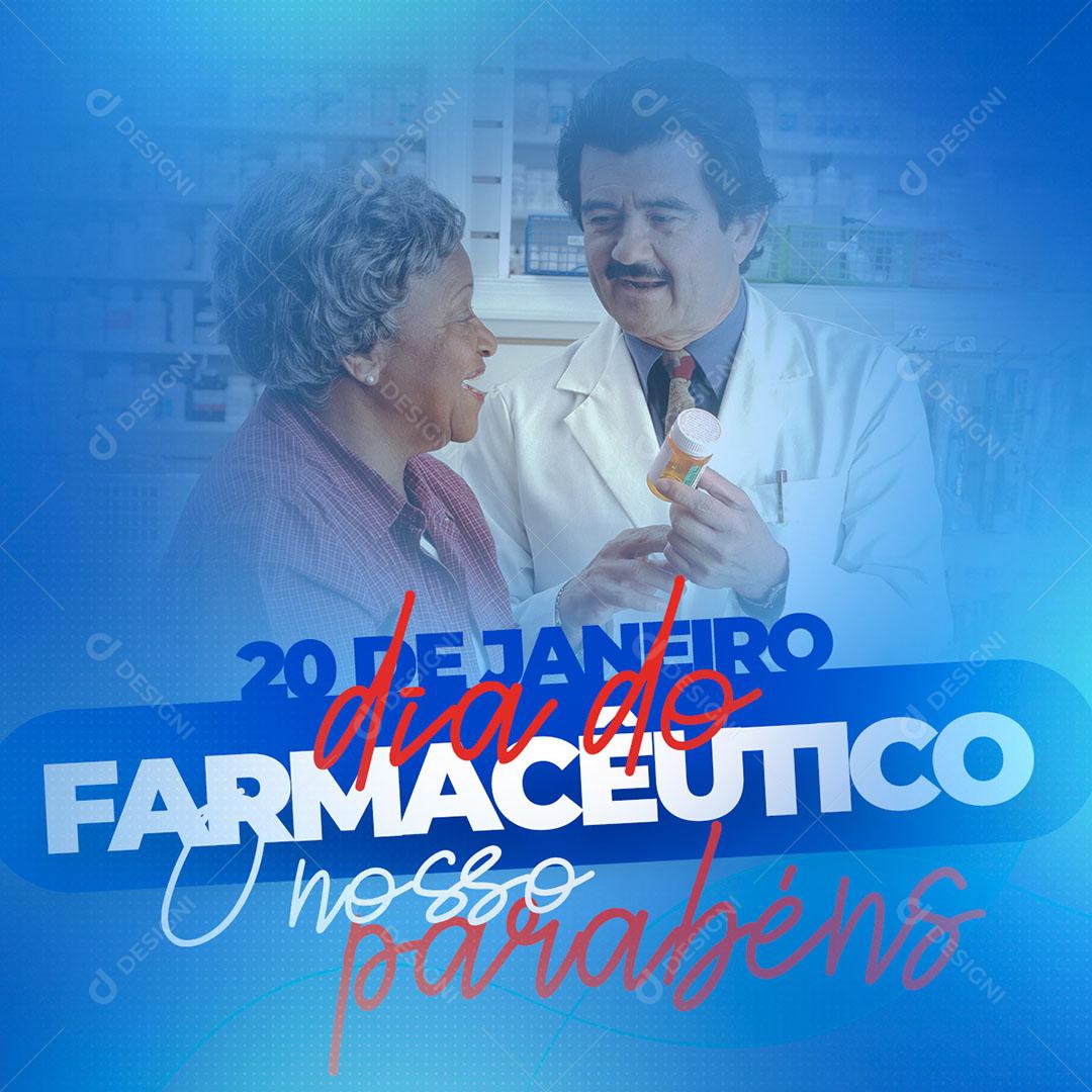 Social Media Dia Do Nosso Farmacêutico Parabéns PSD Editável