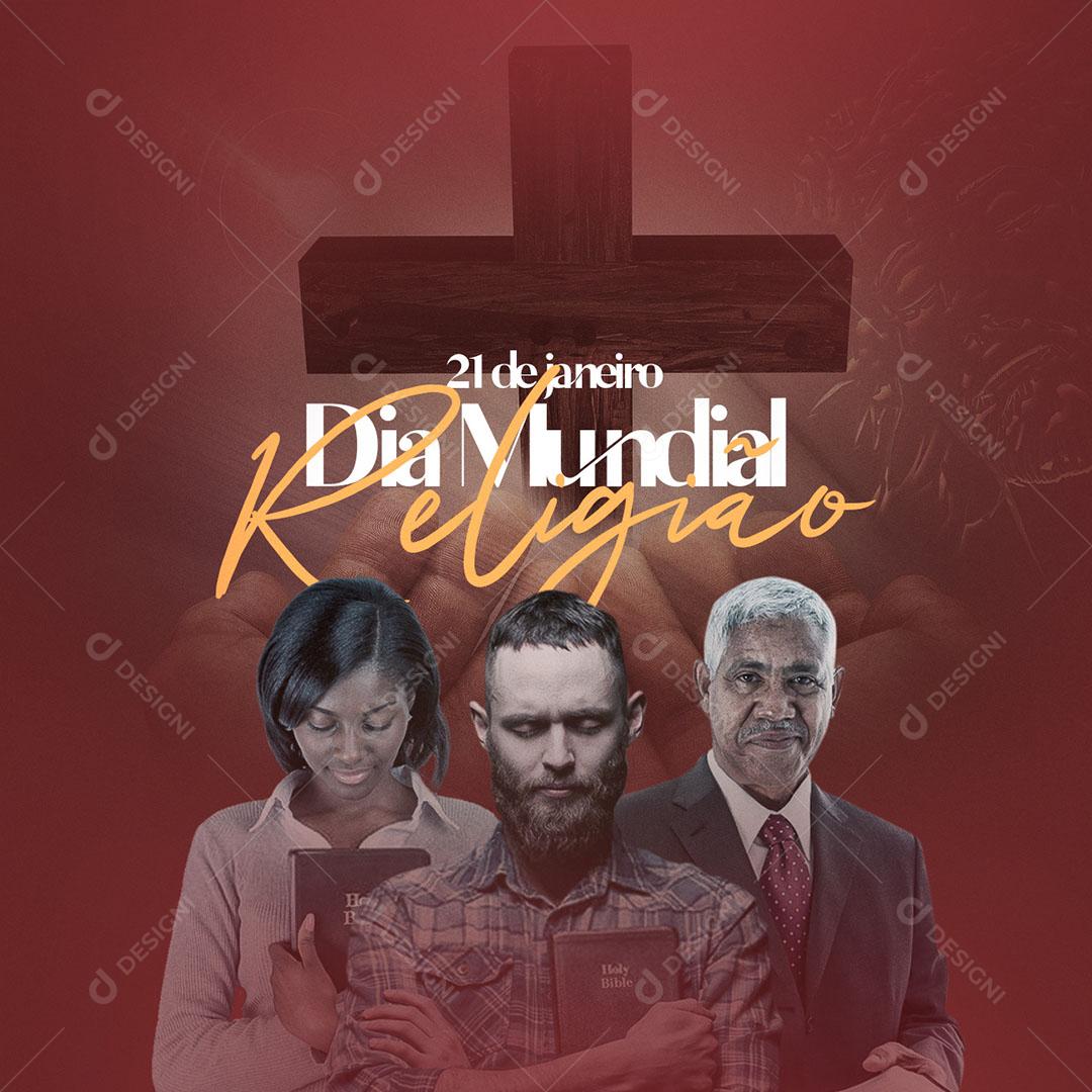 Social Media Dia Mundial Da Religião PSD Editável