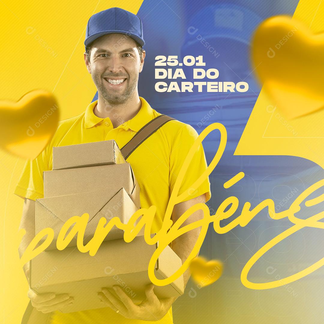 Social Media 25 De Janeiro Dia Do Carteiro Data Comemorativa PSD Edtiável