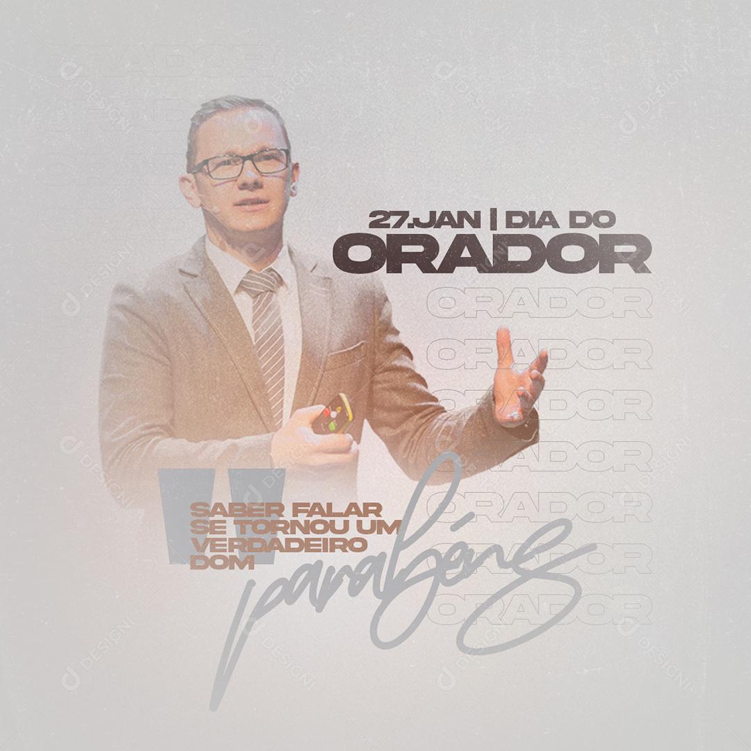 Social Media January 27 Orator's Day Editable PSD