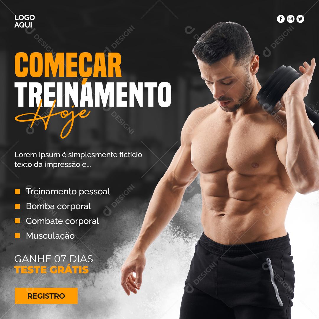 Web Banner Treino De Fitness Academia Social Media PSD Editável [download]  - Designi