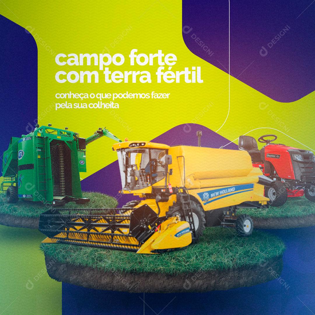 Campo Forte Com Terra Fértil Social Media PSD Editável