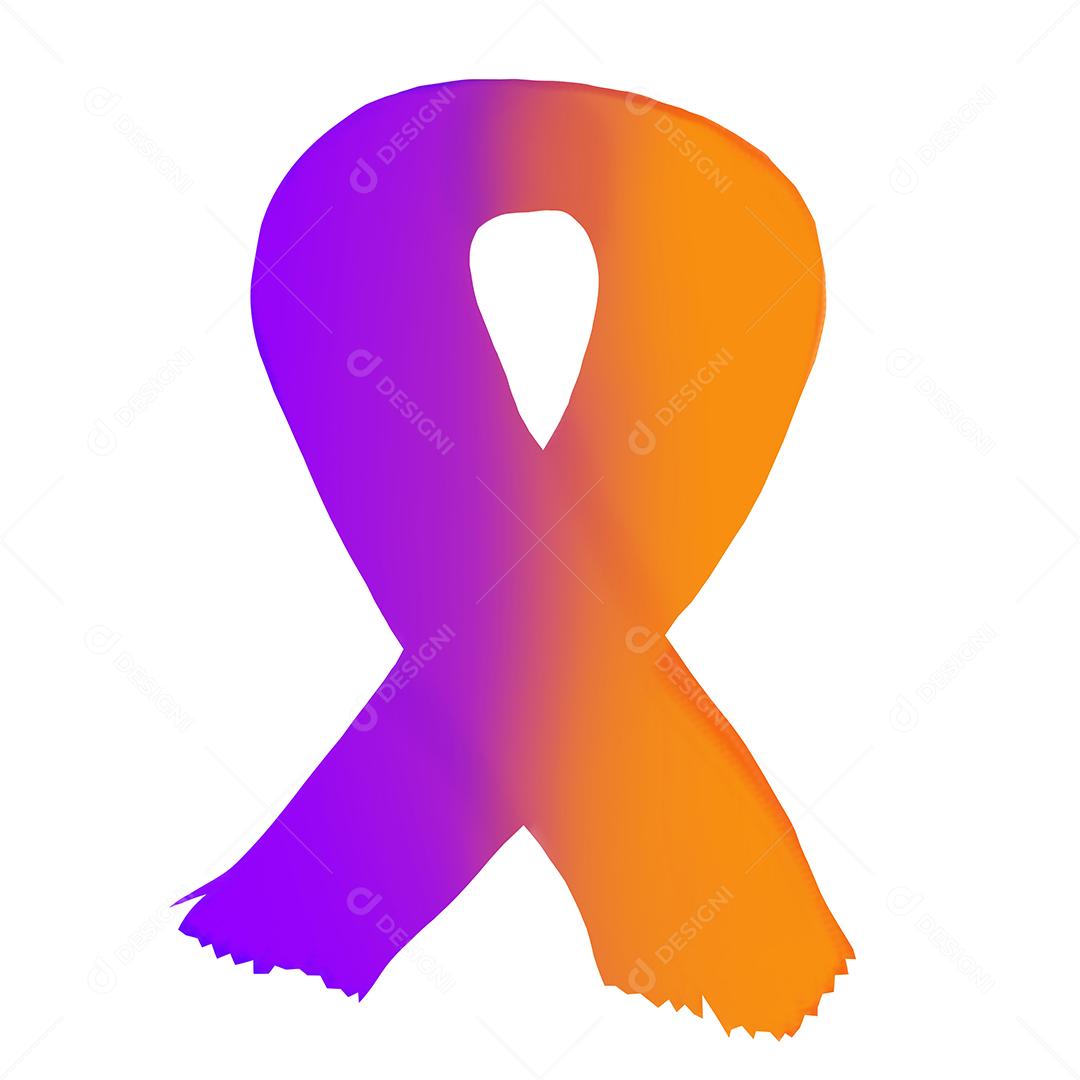 Purple and orange february ribbon.