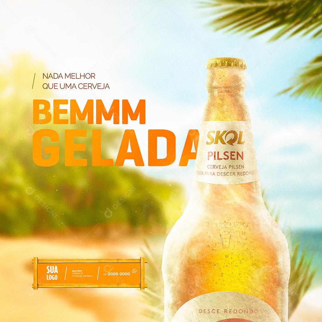 Nada Melhor Do Que Tomar Uma Cerveja Gelada Fim De Semana FDS Social Media  PSD Editável [download] - Designi