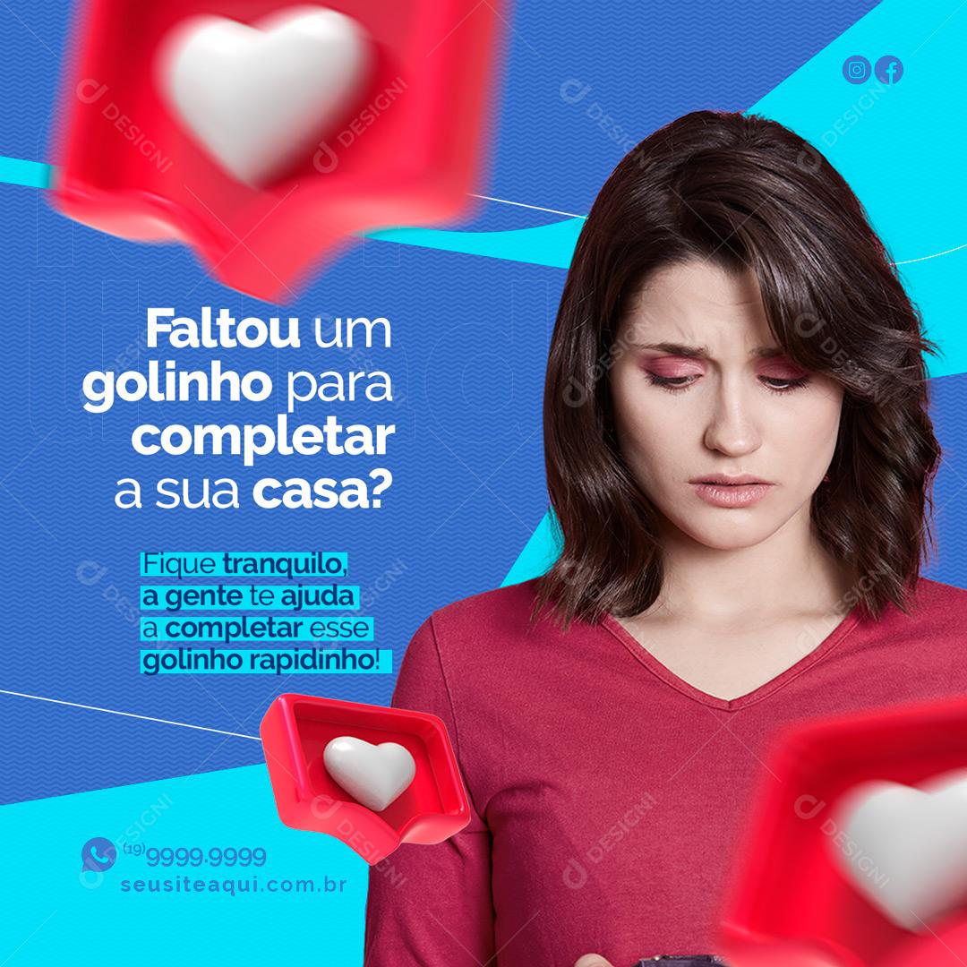 Finanças Faltou Um Golinho Para Completa A Sua Casa Social Media PSD Editável