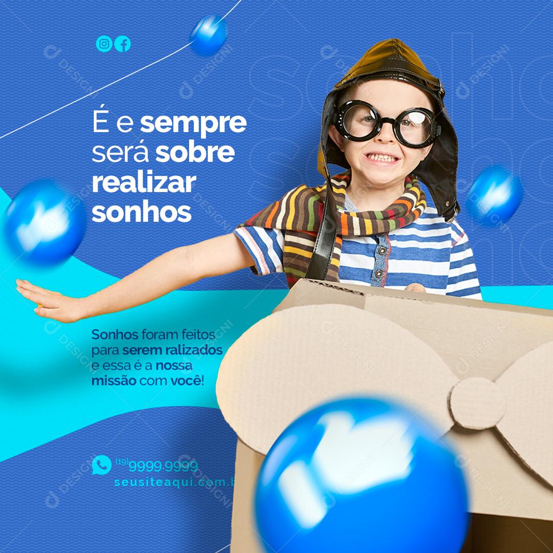 Finanças É e Sempre Será Sobre Realizar Sonhos Social Media PSD Editável