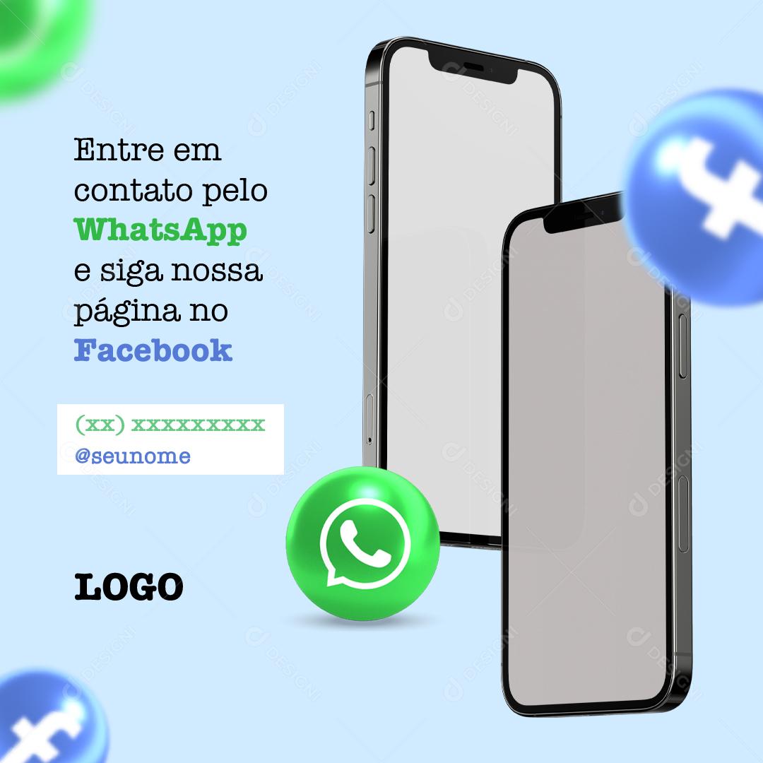 Entre Em Contato Pelo Whatsapp Social Media Psd Editável Download Designi 3351