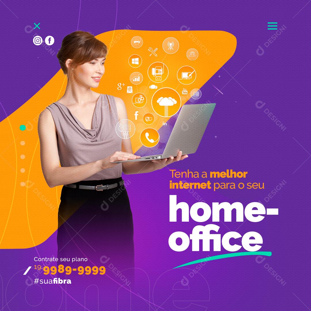 Provedor de Internet Home Office Social Media PSD Editável [download] -  Designi