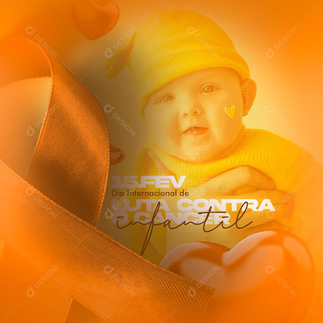 February 15th Day to Combat Childhood Cancer Social Media Editable PSD