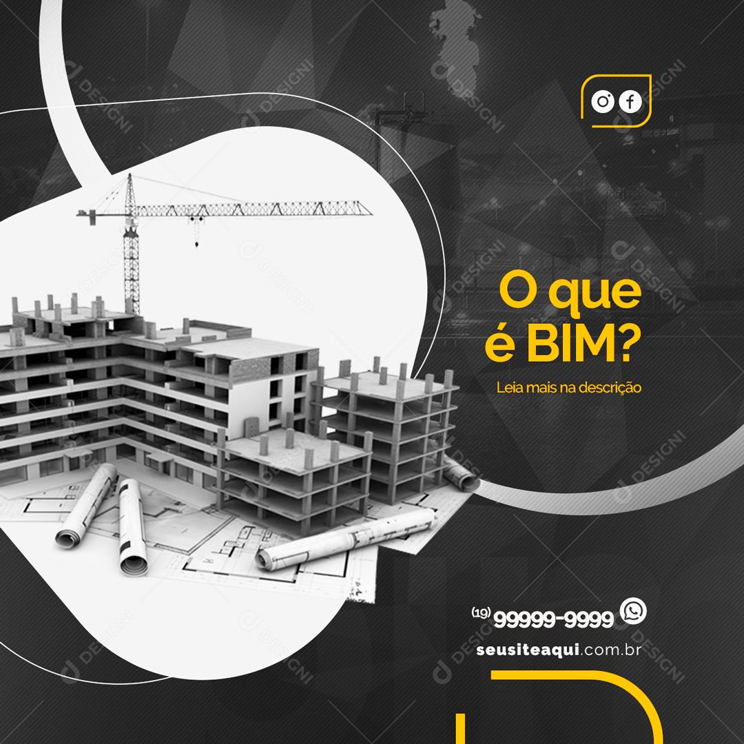 Engenharia O que é bim Social Media PSD Editável