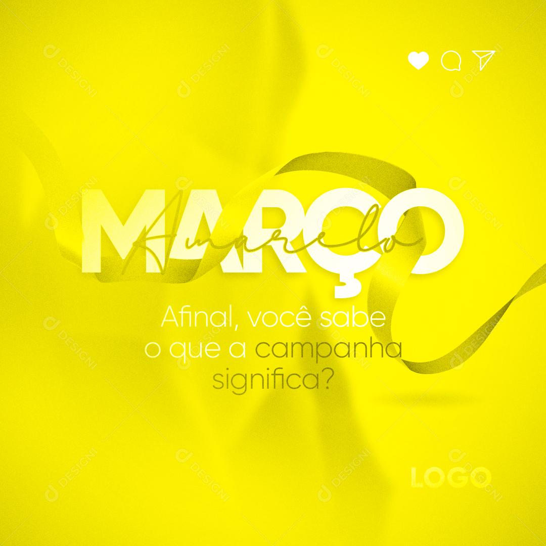 Março Amarelo Endometriose Social Media PSD Editável