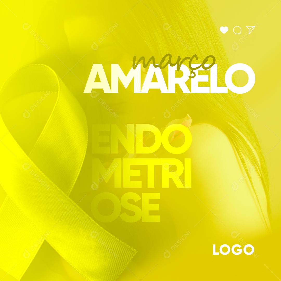 Março Amarelo Endometriose Social Media PSD Editável