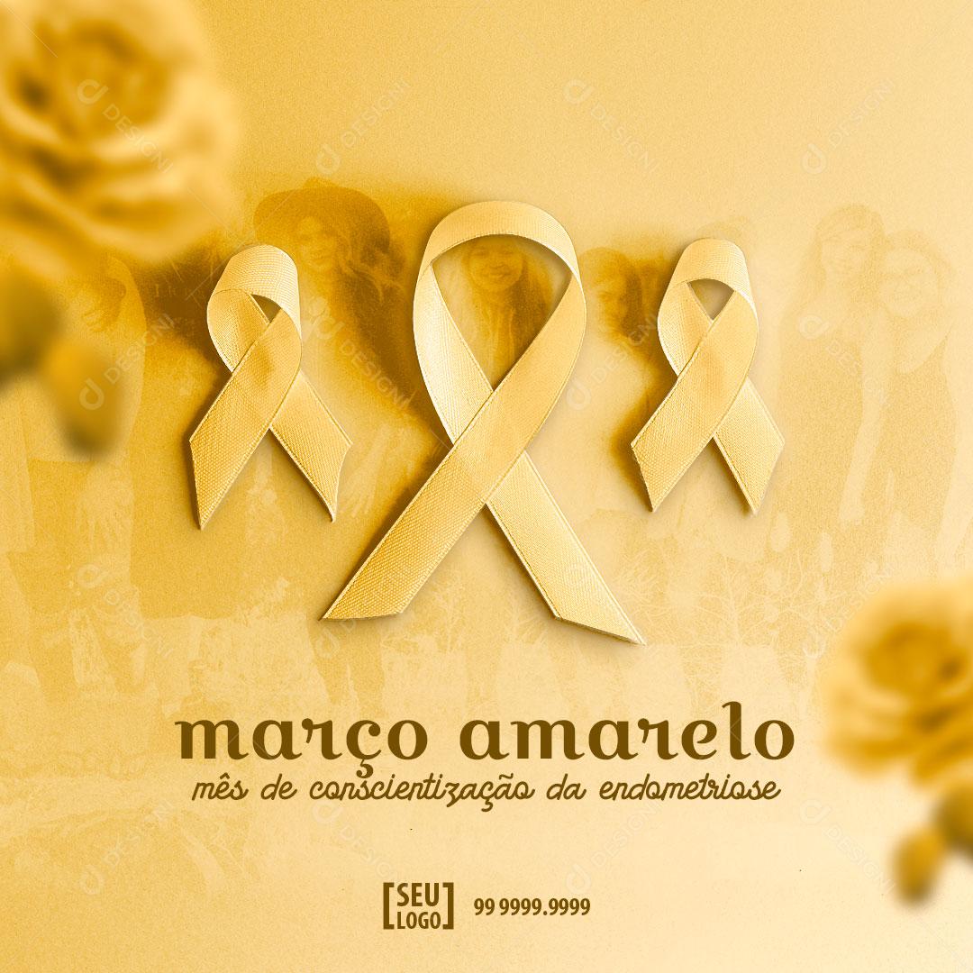 Post Março Amarelo Conscietização Social Media PSD Editável