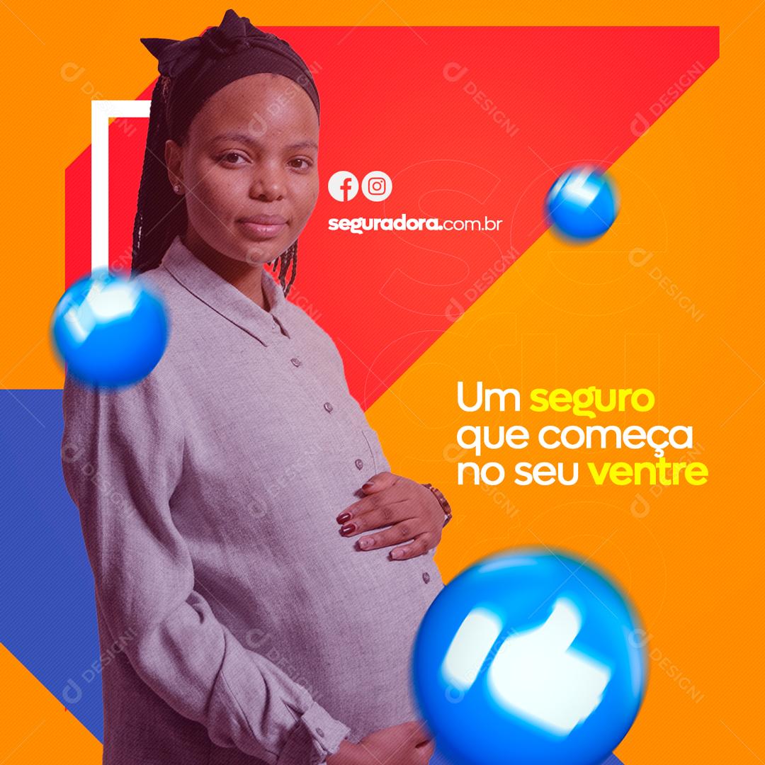 Social Media Seguradora Um Seguro Que Começa no Seu Ventre PSD Editável