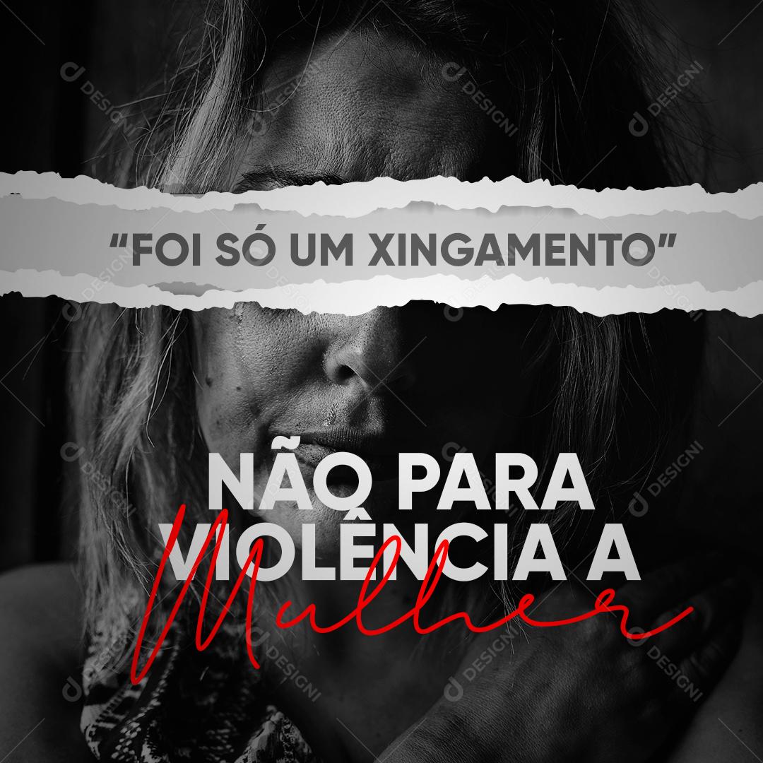 Post Diga não à Violência Contra a Mulher Social Media PSD Editável