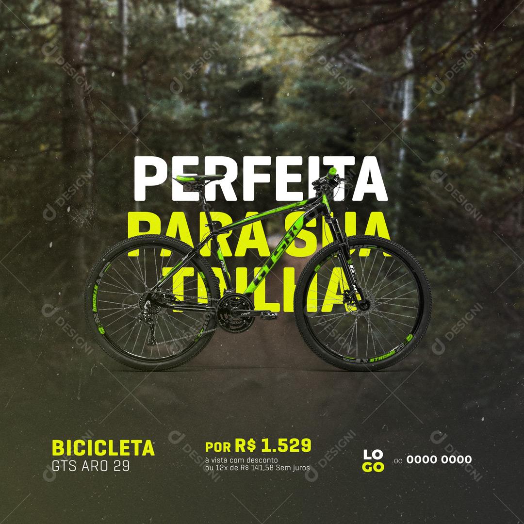 Post Bicicleta Perfeita Para Sua Trilha Social Media PSD Editável