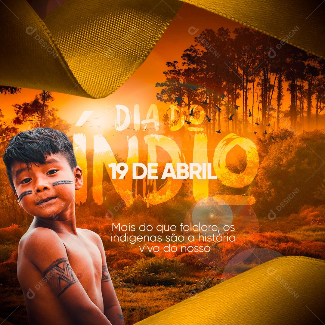 Dia do Índio 19 de Abril Social Media PSD Editável